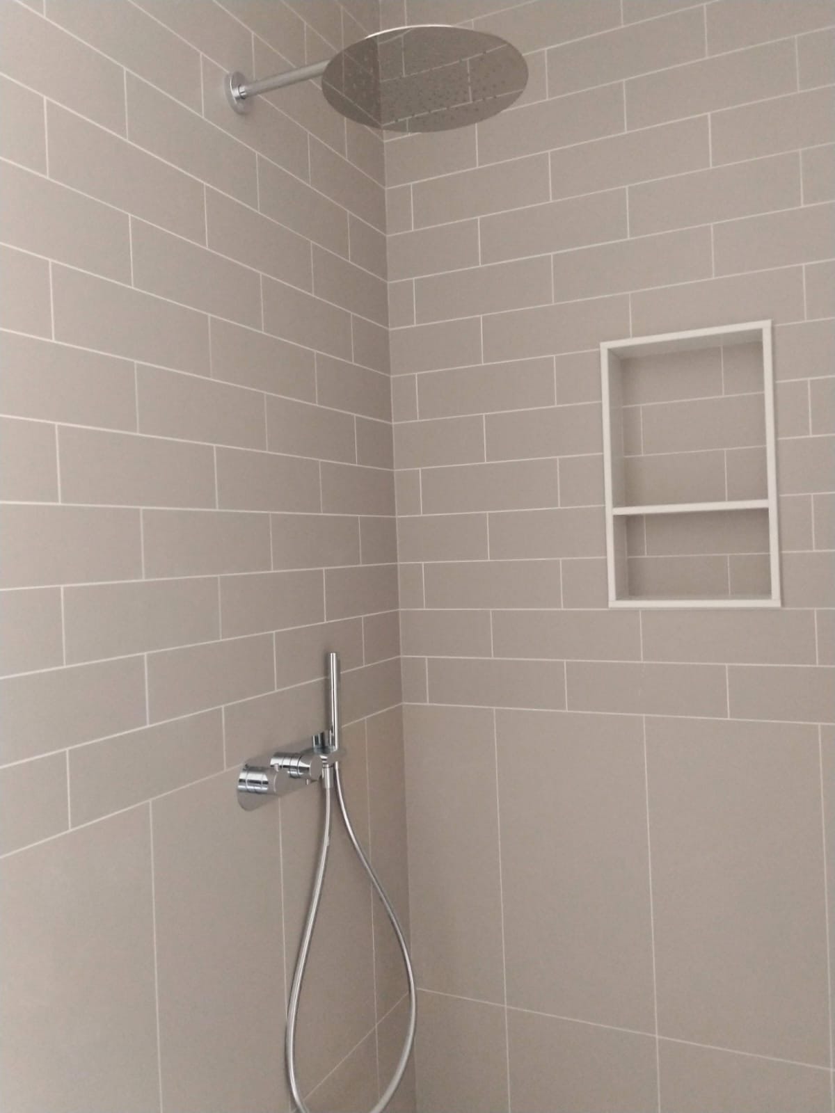 Modern shower with rain head