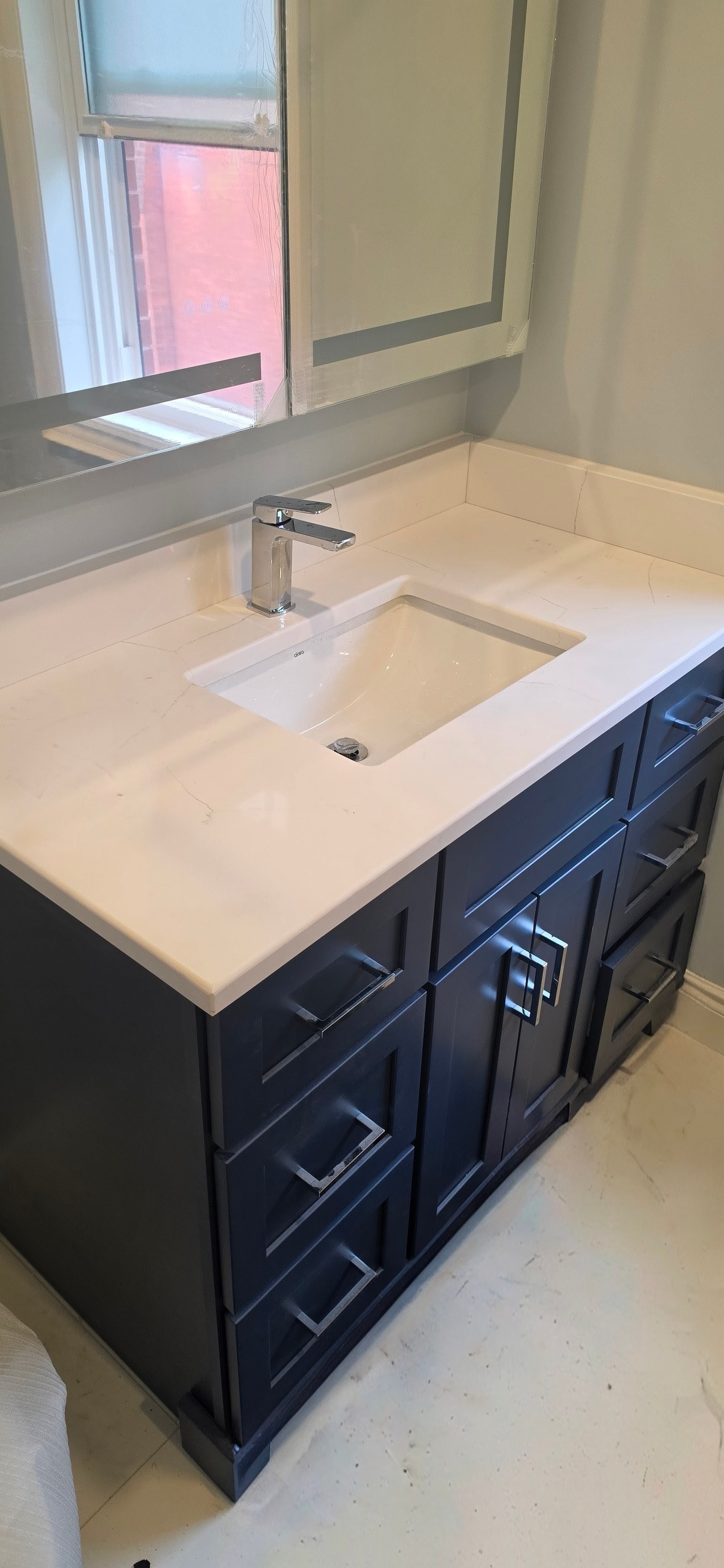Bathroom vanity installation