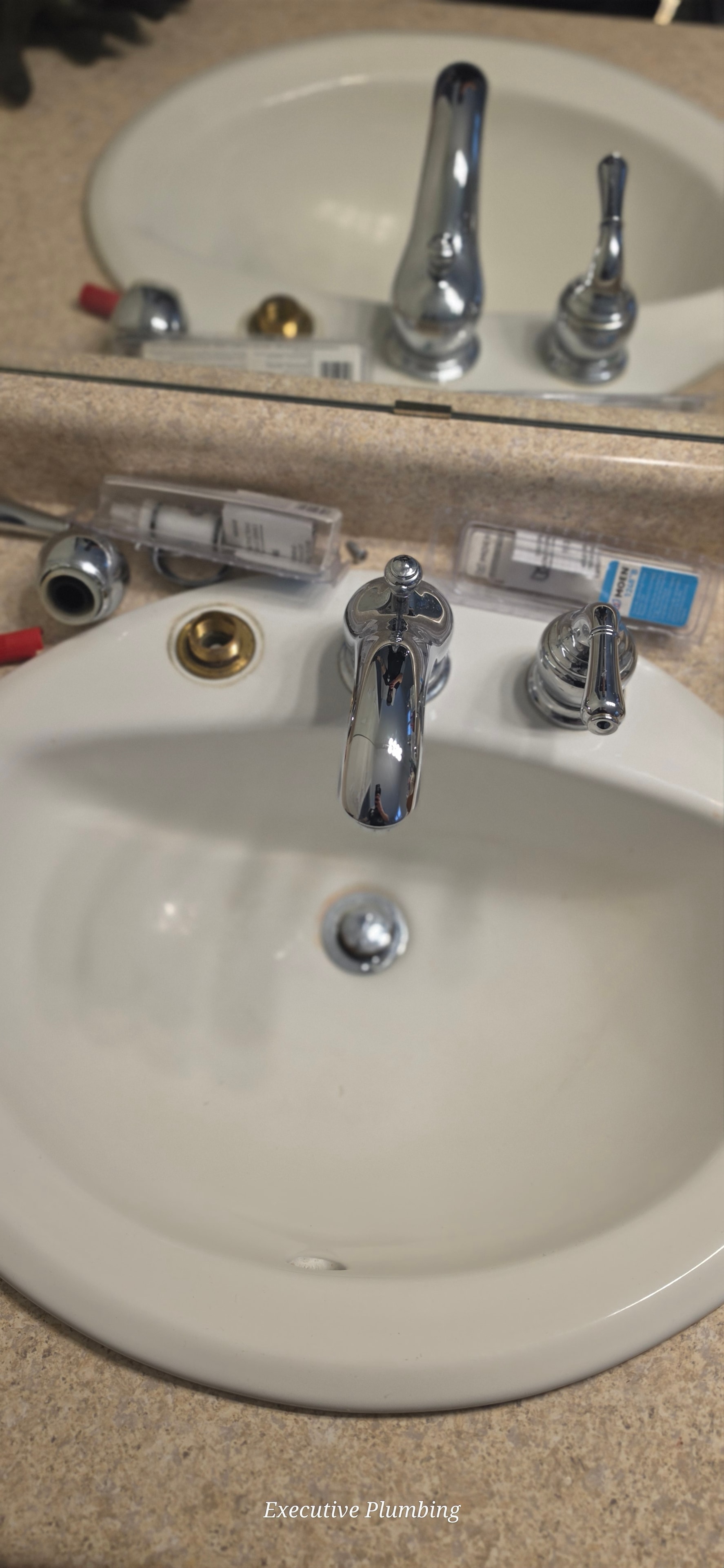 Bathroom sink faucet installation